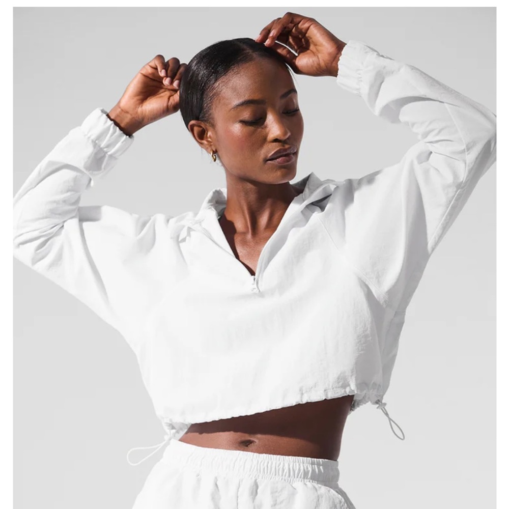 Alo yoga 1/4 cropped zip alumni pullover medium